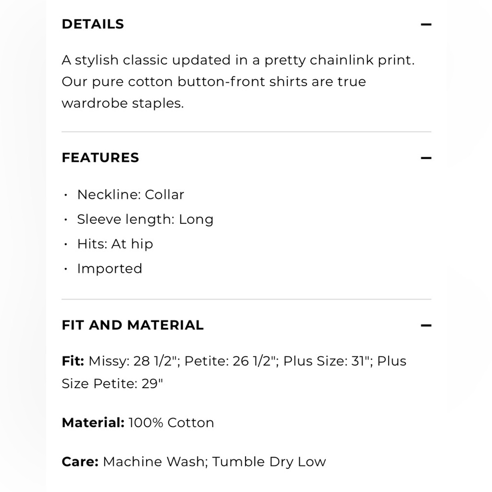 Talbots White Multicolor Chain Print Button Down … - image 3